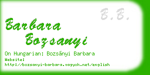 barbara bozsanyi business card