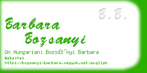 barbara bozsanyi business card